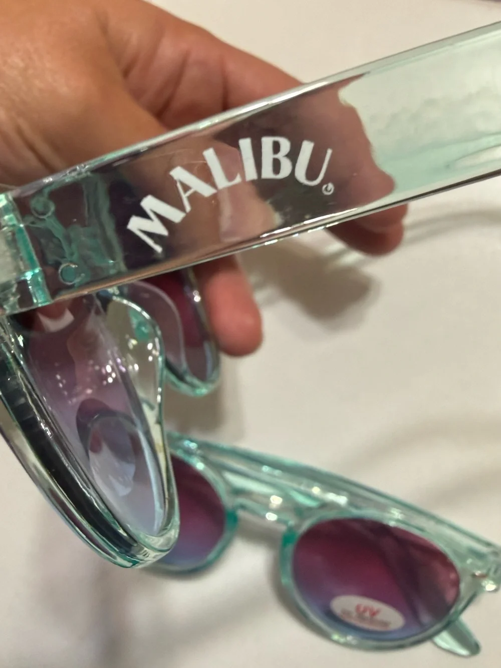 Malibu Mint Green Frame Sunglasses with Pink Gradient Lenses Set of 2 Pairs